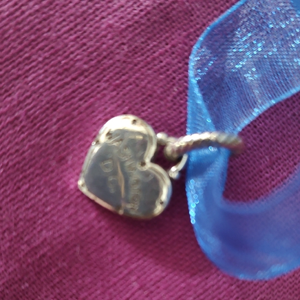 Brighton Patriotic Heart Necklace with Blue Ribbon - Picture 3 of 5